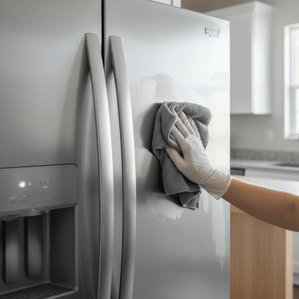 Professional Airbnb cleaning team working in high-end kitchen
