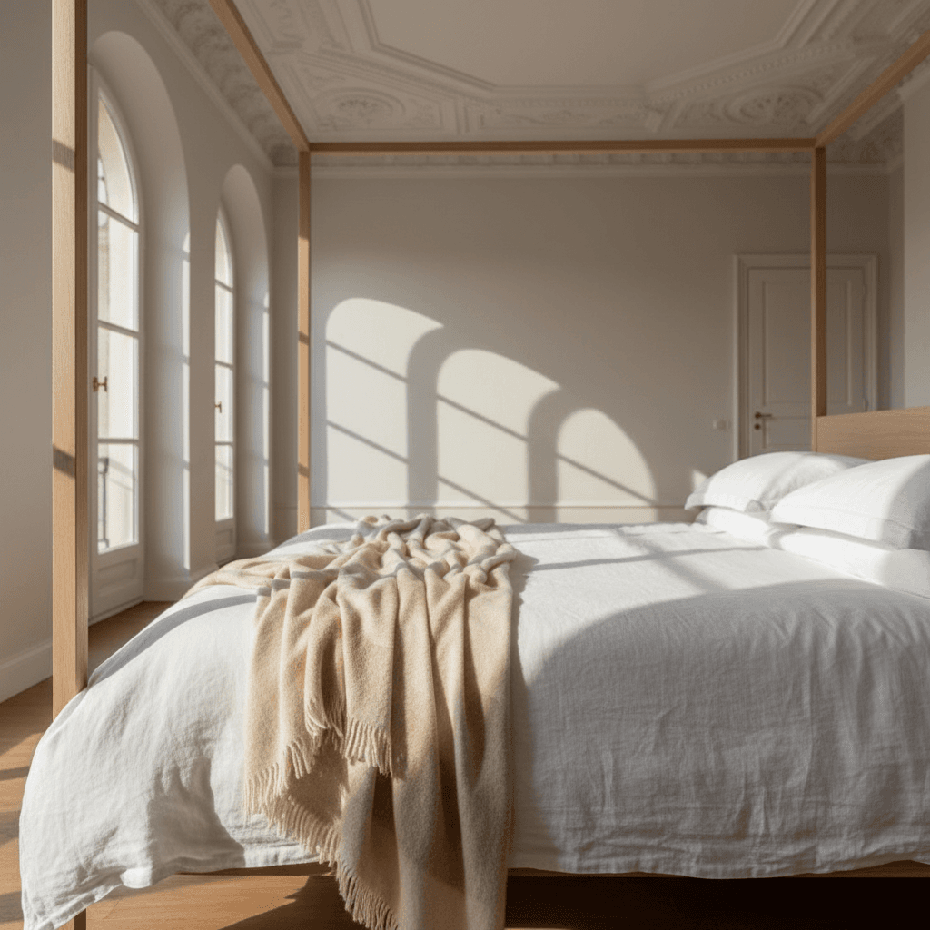 Freshly cleaned bedroom with pristine linens ready for guest check-in